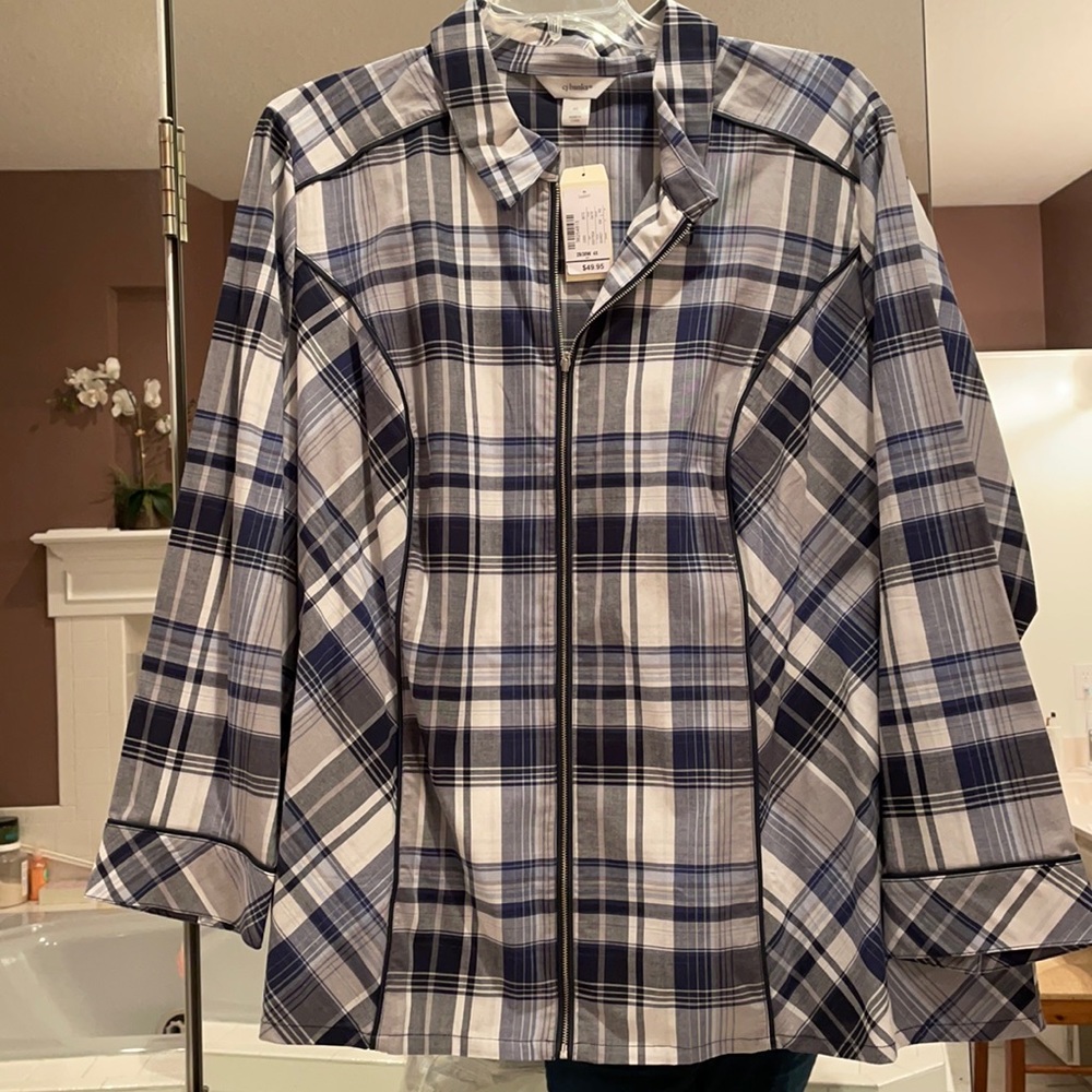 3x CJ Banks zipper front long sleeves shirt